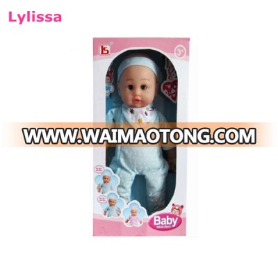 2019 New Design 16 Inch Lovely Cotton Baby Doll with 4 Sounds IC